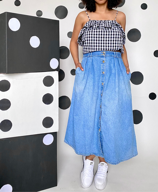 Vtg Denim Skirt
