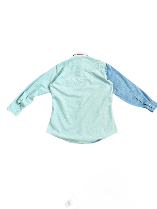 Color block Long Sleeve Button Up