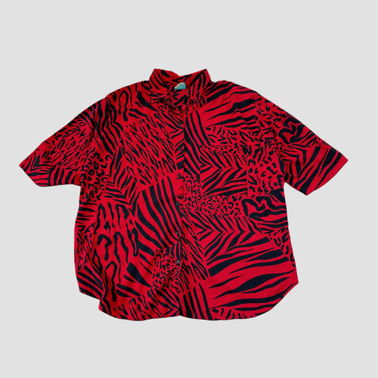 Short Sleeve Animal Print Top