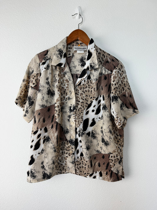 Donn Kenny Leopard Print Top