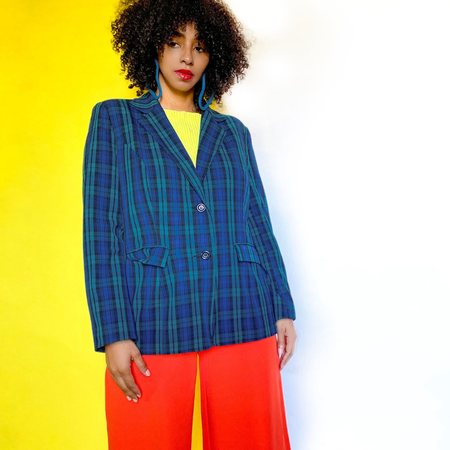 Vintage Plaid Blazer